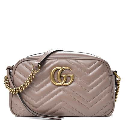 Gucci Calfskin Matelasse Small GG Marmont Chain Shoulder Bag Porcelain Rose 1 of 10