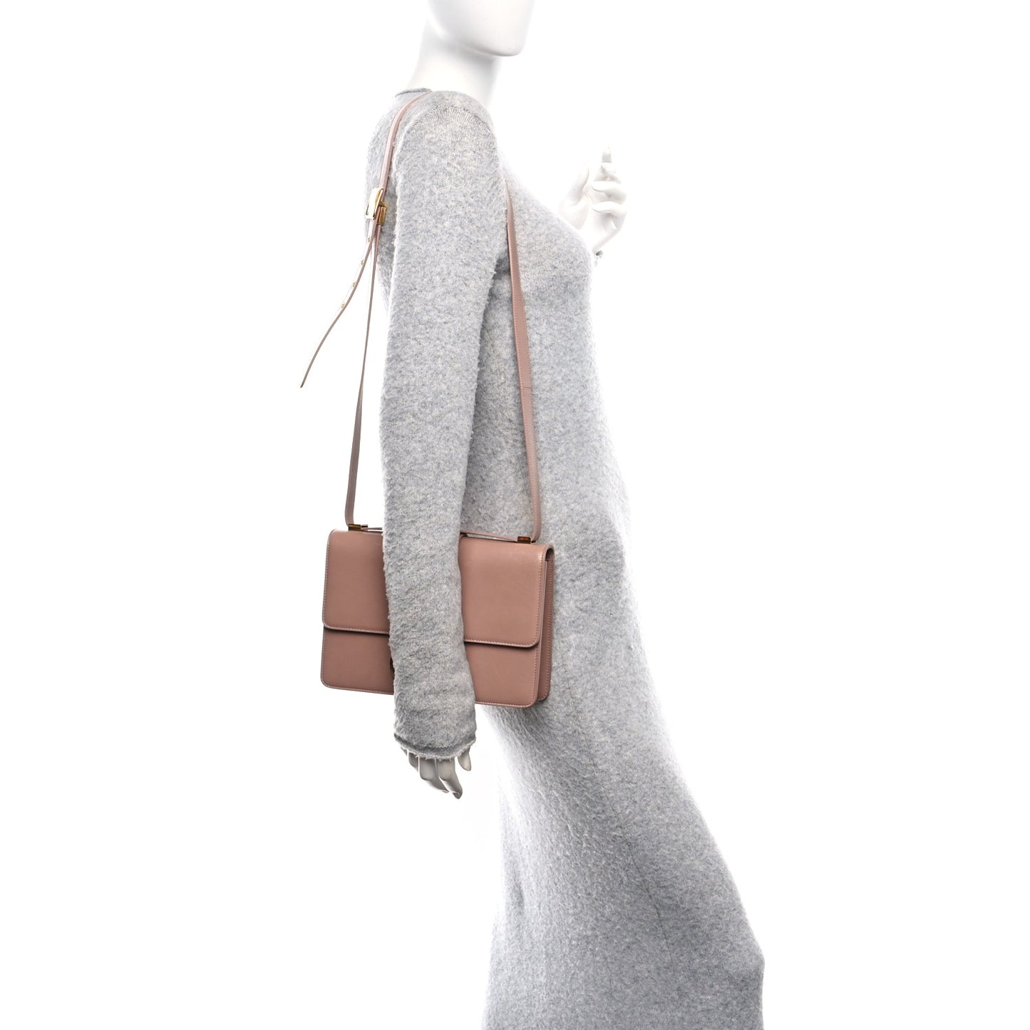 Shiny Crinkled Lambskin 30 Montaigne Flap Bag Fard