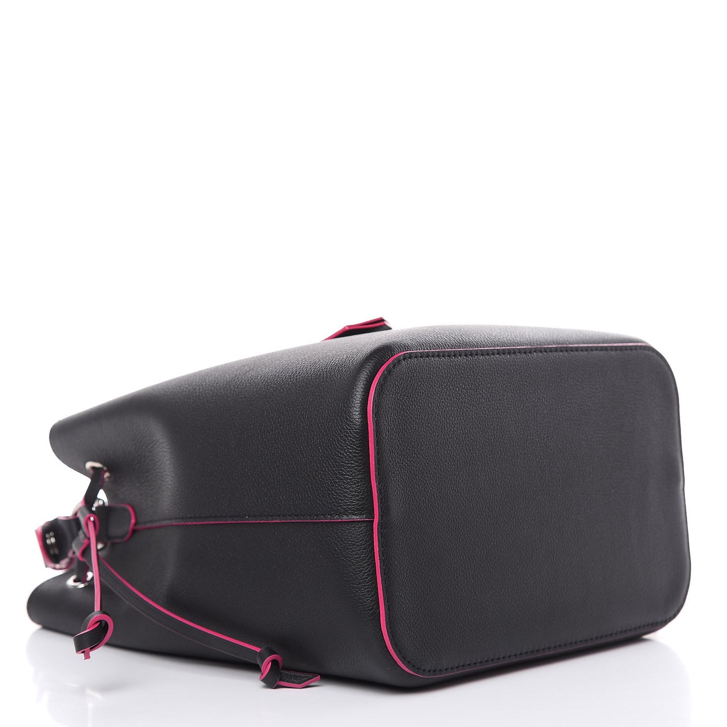 Calfskin Lockme Bucket Black