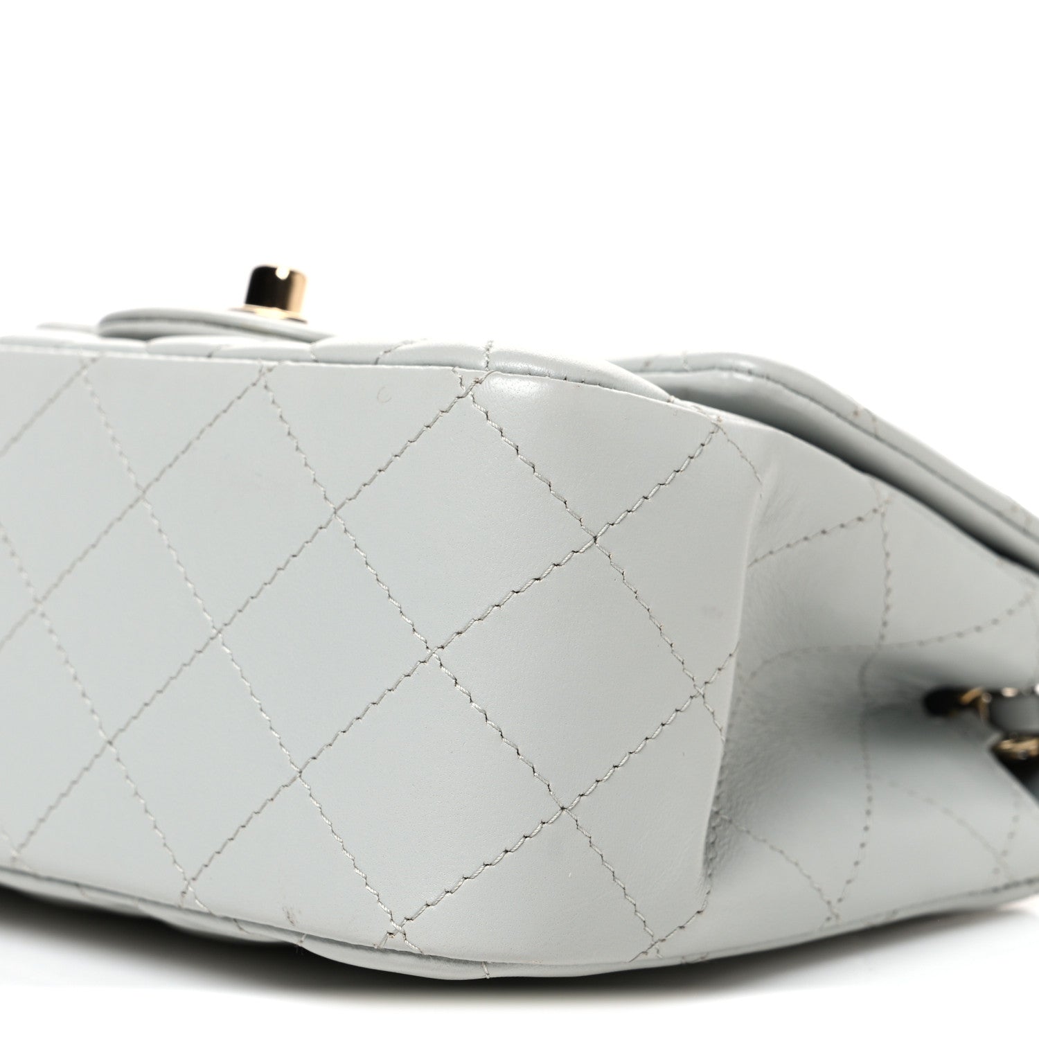 Chanel Lambskin Quilted Mini Square Flap Light Grey 9 of 9