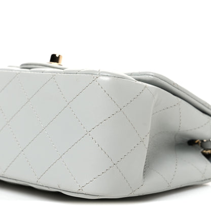 Chanel Lambskin Quilted Mini Square Flap Light Grey 9 of 9
