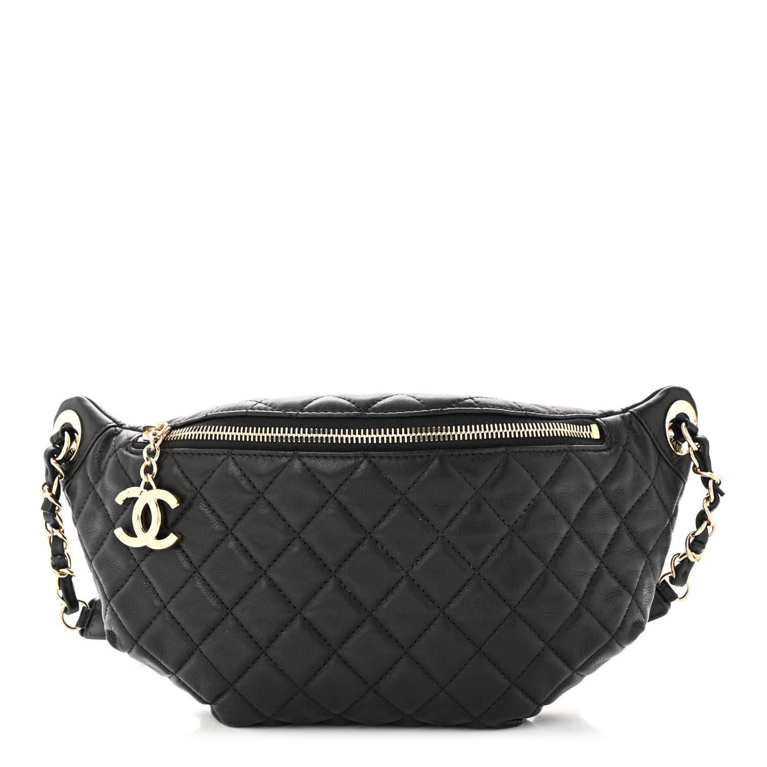 Chanel Calfskin Quilted Banane Waist Bag Fanny Pack Black 1 of 10