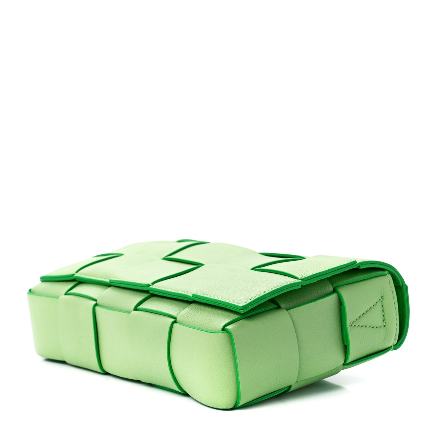 Grained Calfskin Maxi Intrecciato Cassette Crossbody Bag Pistachio