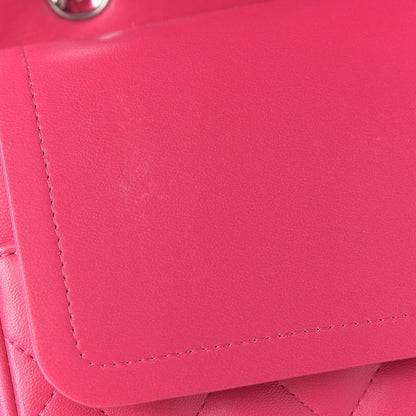 Chanel Lambskin Quilted Jumbo Double Flap Dark Pink 13 of 13