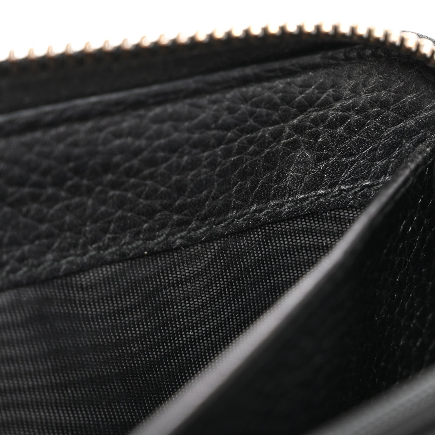 Pebbled Calfskin Soho Zip Around Wallet Black