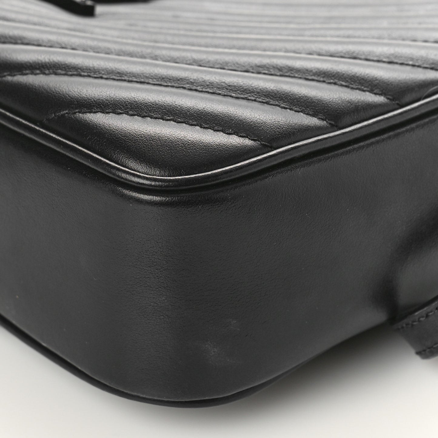 Calfskin Matelasse Monogram Monochrome Lou Camera Bag Black