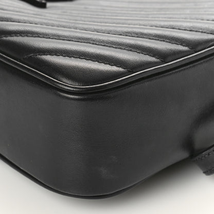 Saint Laurent Calfskin Matelasse Monogram Monochrome Lou Camera Bag Black 8 of 15
