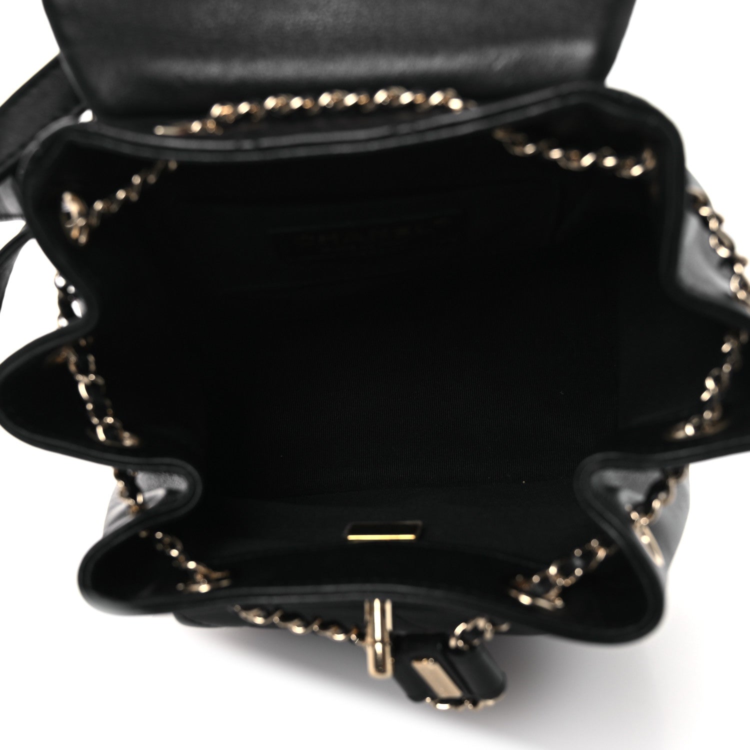 Chanel Lambskin Quilted Small Duma Drawstring Backpack Black 5 of 13