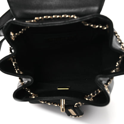 Chanel Lambskin Quilted Small Duma Drawstring Backpack Black 5 of 13