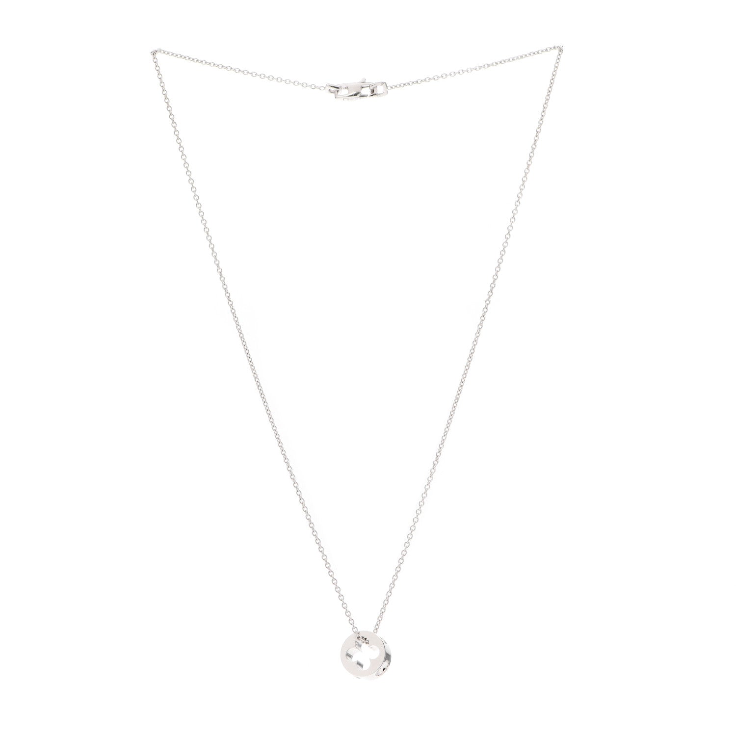 Louis Vuitton 18K White Gold Empreinte Pendant Necklace 3 of 6