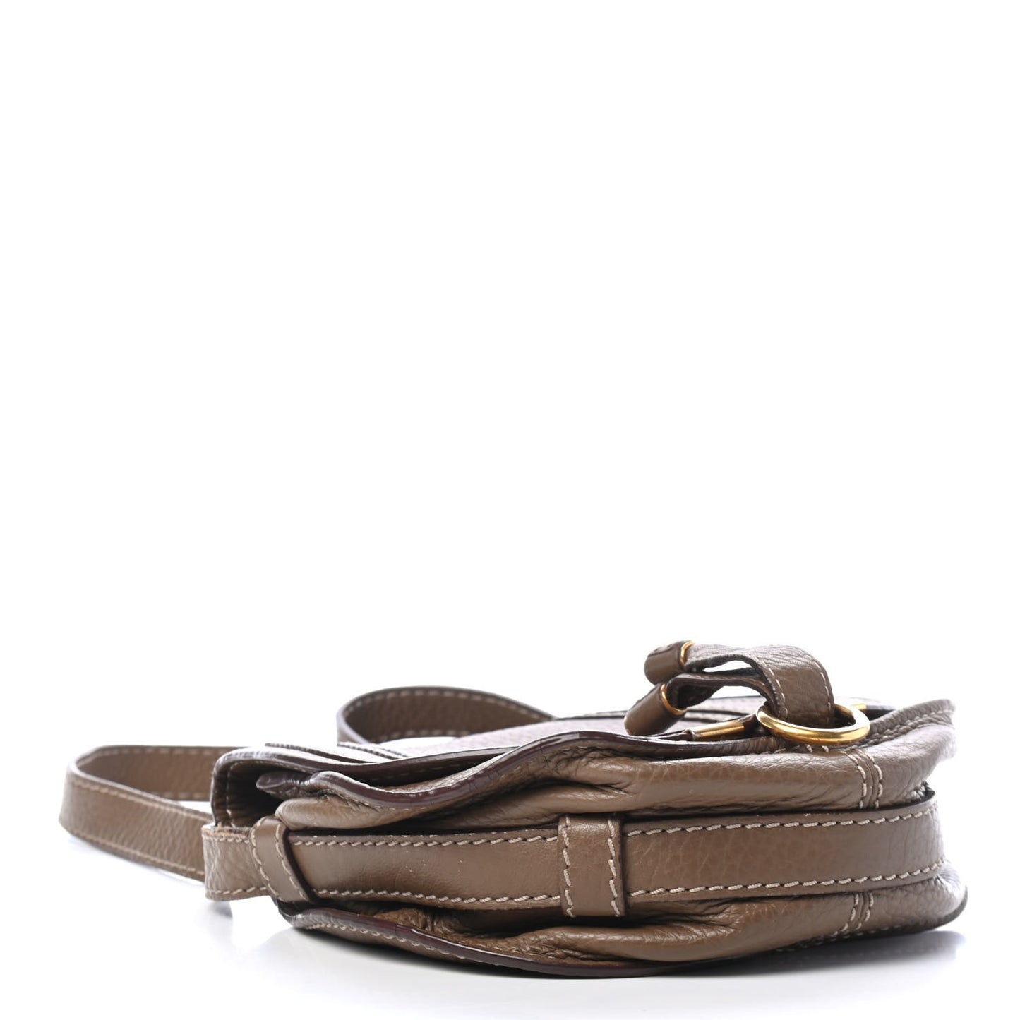 Calfskin Mini Marcie Round Crossbody Bag Nut