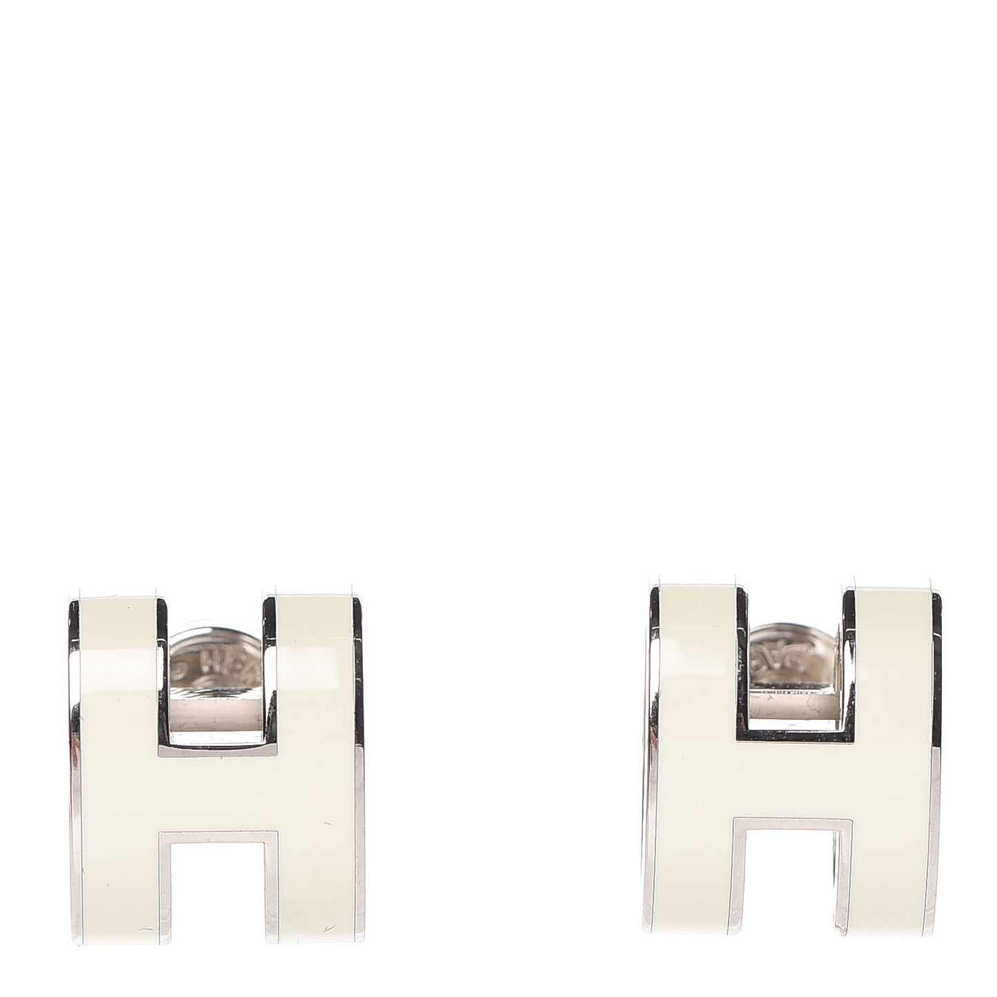 Palladium Lacquered Pop H Earrings White