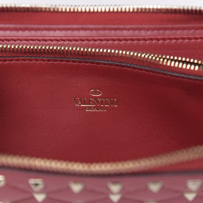 Valentino Garavani Lambskin Rockstud Spike Zip Around Wallet Red 6 of 9