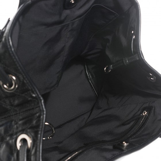 Coated Canvas Cannage Medium Panarea Tote Black