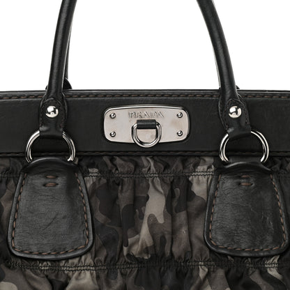 Prada Tessuto Gaufre Camouflage Frame Satchel Fumo 9 of 13