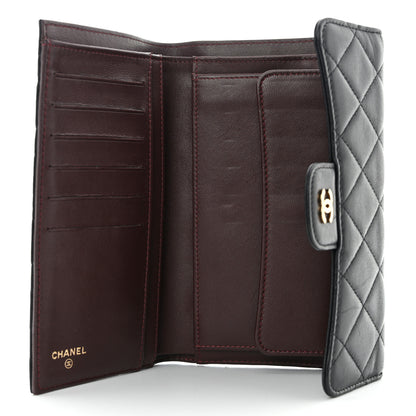 Chanel Lambskin Quilted Large Flap Wallet Black 5 of 15