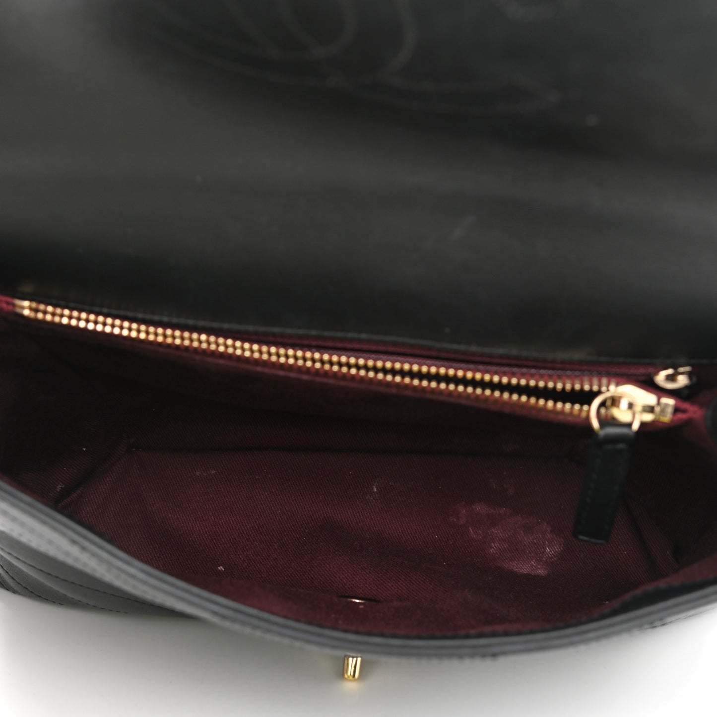 Calfskin Chevron Stitched Medium Coco Flap Bag Black