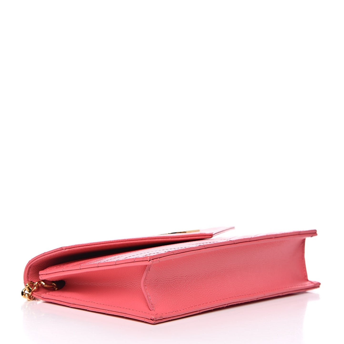 Grain De Poudre Matelasse Chevron Monogram Envelope Chain Wallet Rose Clair