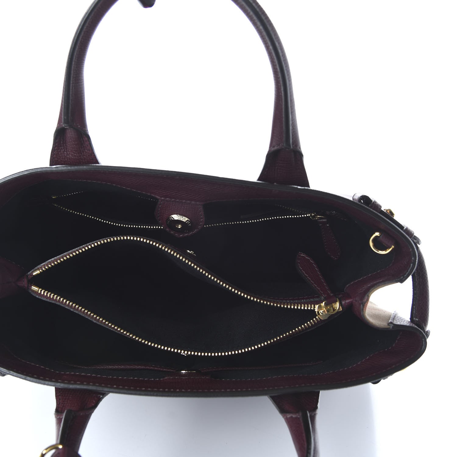 Burberry Grainy Calfskin House Check Medium Banner Tote Mahogany Red 5 of 9