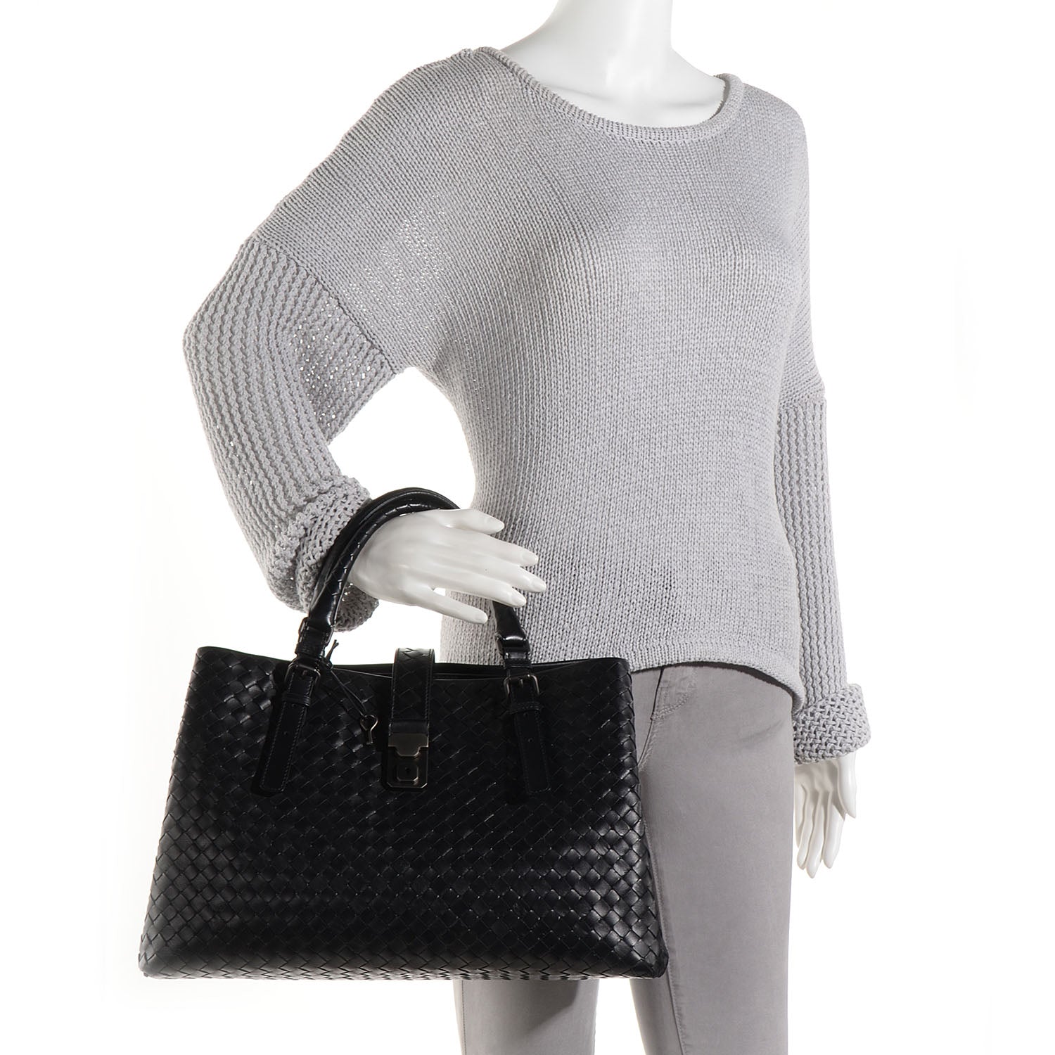 Bottega Veneta Nappa Intrecciato Roma Tote Nero Black 2 of 8