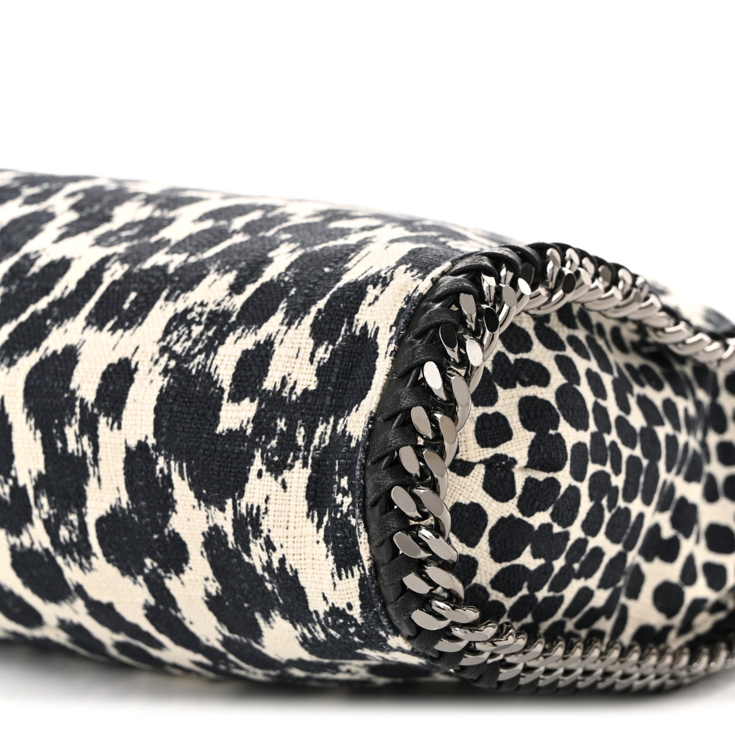 Stella McCartney Linen Leopard Small Falabella Tote Black White 10 of 10