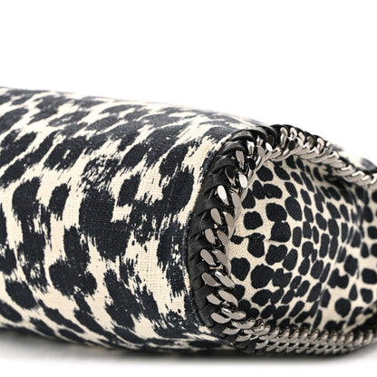 Stella McCartney Linen Leopard Small Falabella Tote Black White 10 of 10
