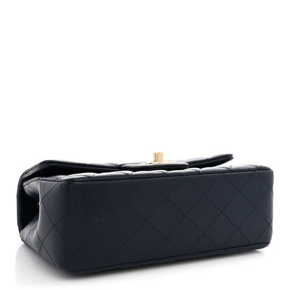 Chanel Lambskin Quilted Mini Rectangular Flap Dark Navy Blue 4 of 11