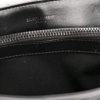 Saint Laurent Calfskin Y Quilted Monogram Monochrome Small Loulou Chain Satchel Black 11 of 12