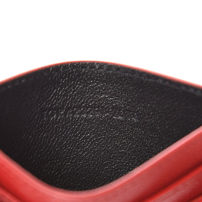 Saint Laurent Grain De Poudre Matelasse Chevron Monogram Credit Card Case New Red 7 of 8
