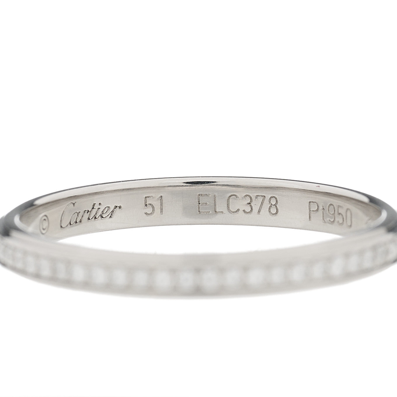Cartier Platinum Diamond 2.3mm D'Amour Wedding Band Ring 51 5.75 4 of 5