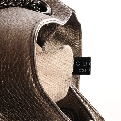Gucci Metallic Pebbled Calfskin Medium Soho Chain Shoulder Bag Sasso 8 of 9