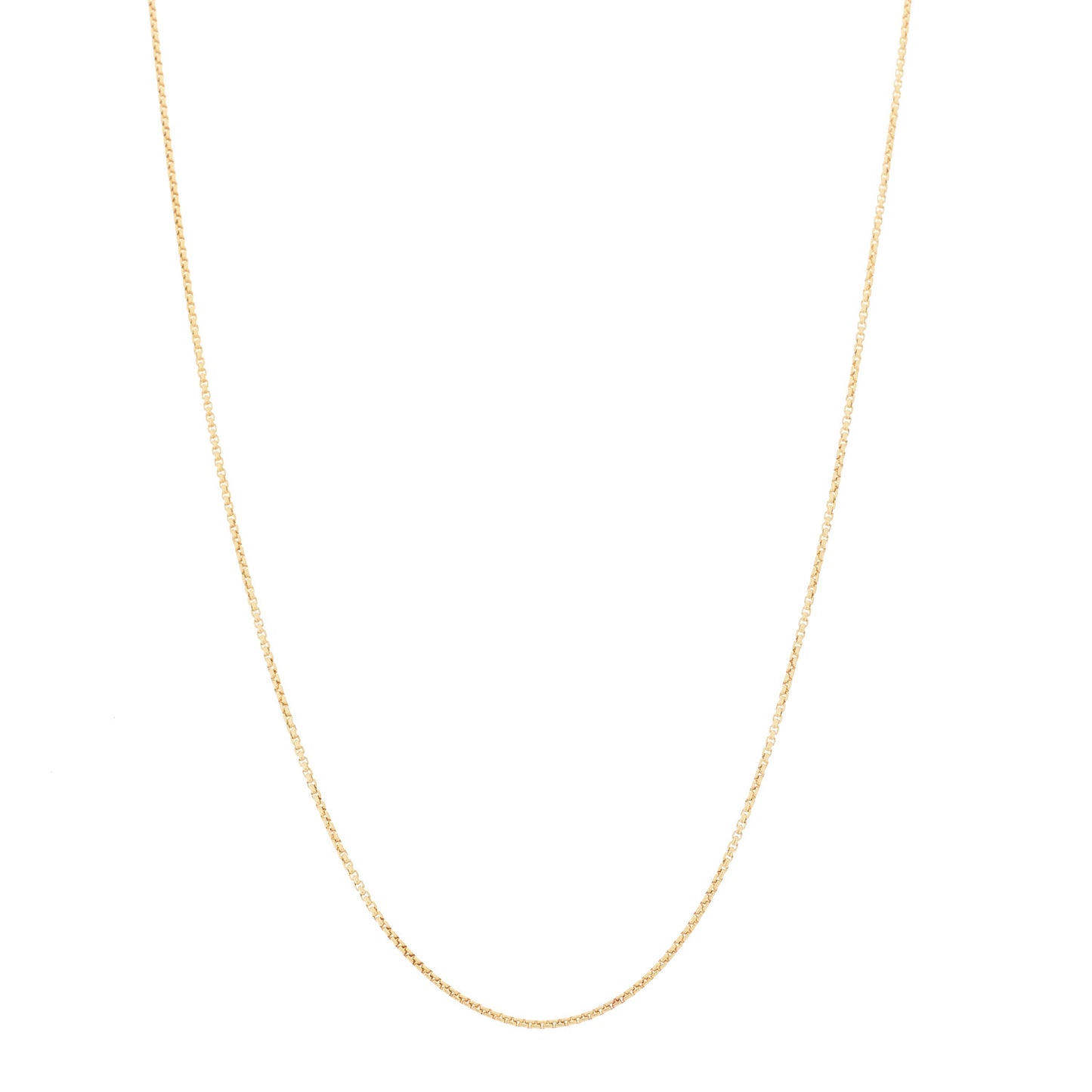 18K Yellow Gold 1mm Box Chain Necklace 18"