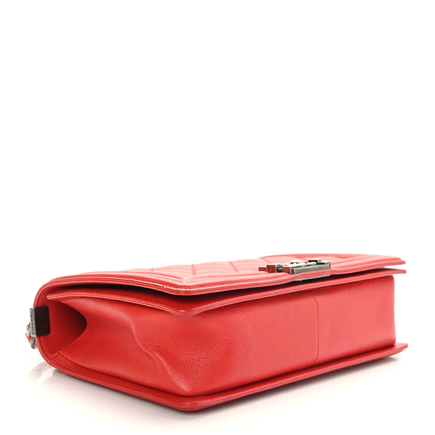 Calfskin Double Stitch New Medium Boy Flap Red