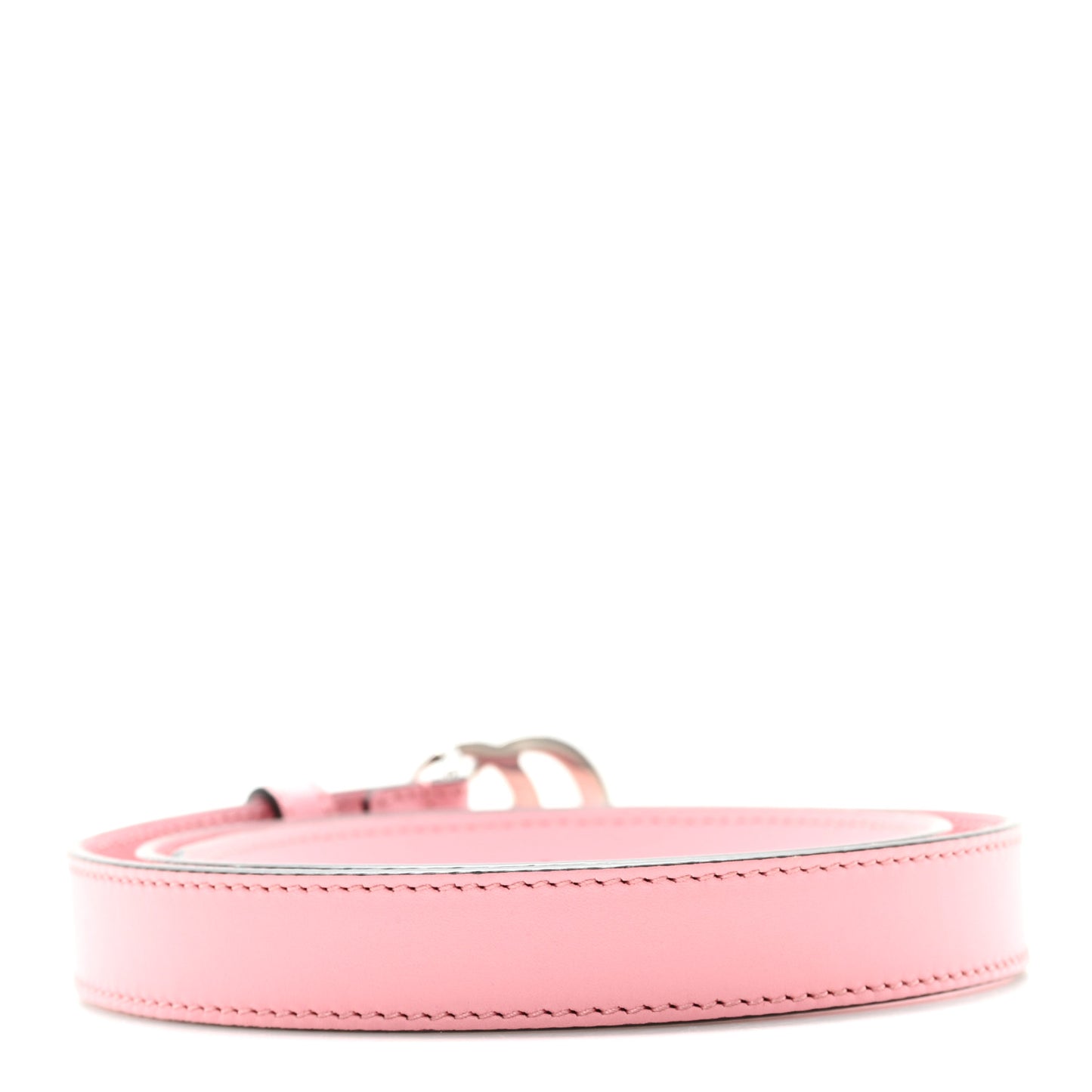 Moon Calfskin Palladium Double G Belt 75 30 Wild Rose