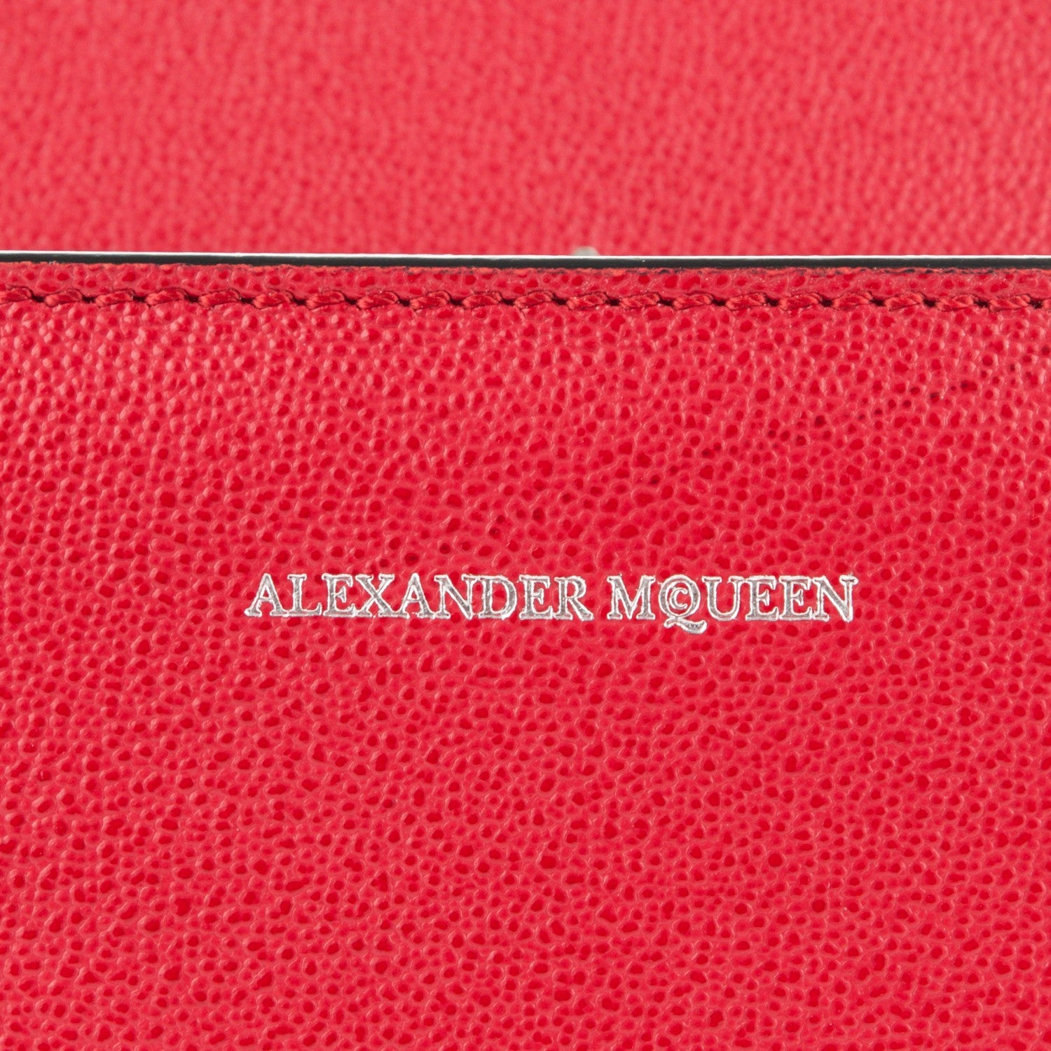 Alexander McQueen Grained Calfskin Medium Insignia Flap China Red 6 of 7