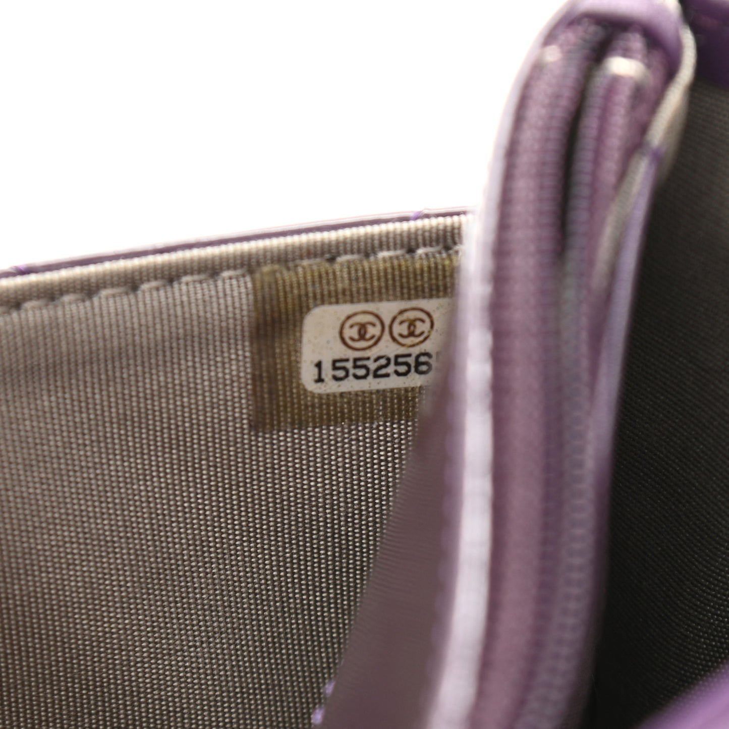 Patent Quilted Brilliant Wallet On Chain WOC Violet