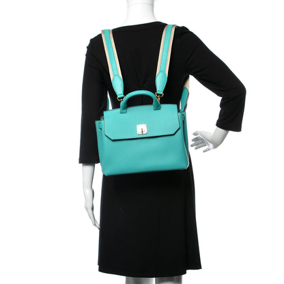 MCM Grained Calfskin Medium Milla Convertible Backpack Oasis Green 2 of 9