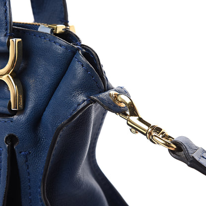 Chloe Natural Grain Calfskin Medium Marcie Nude Satchel Factory Blue 17 of 17