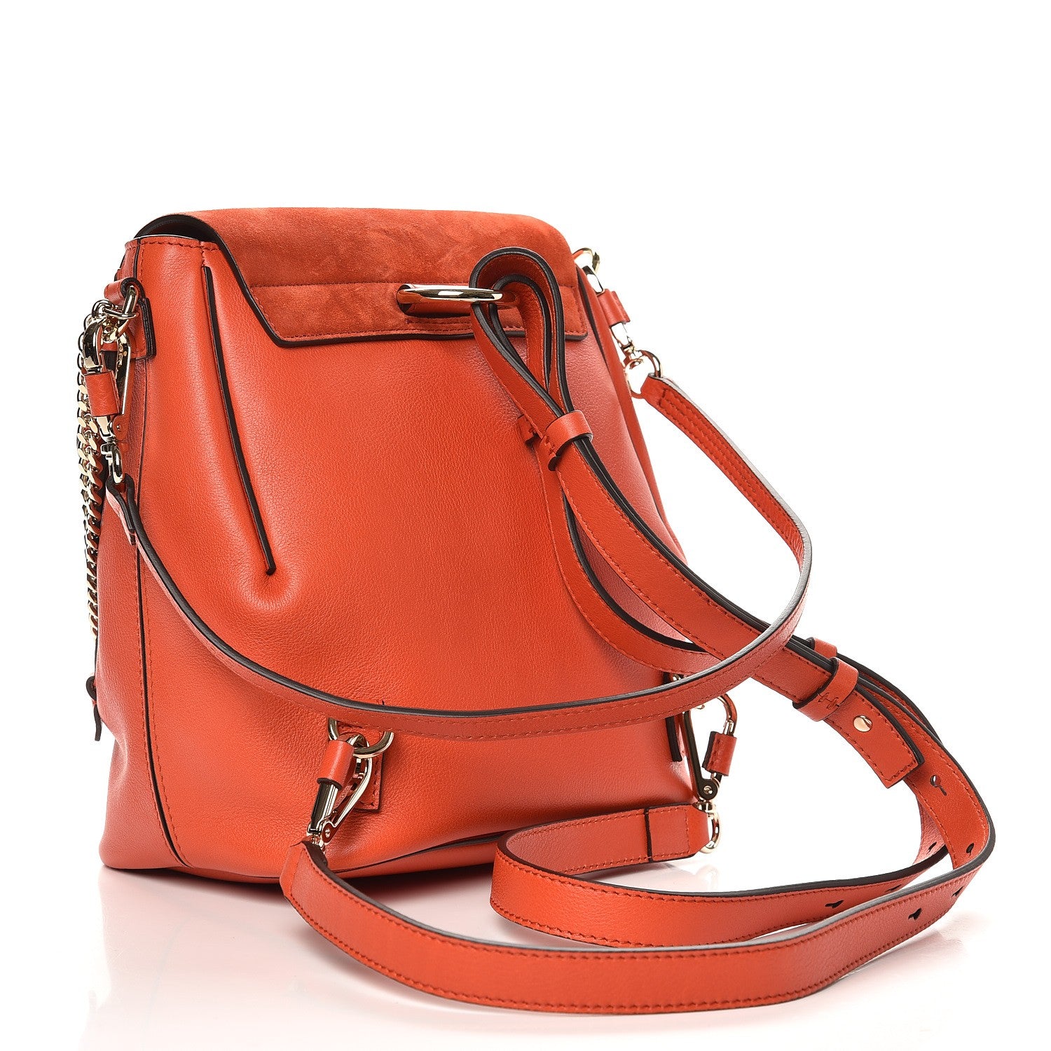 Chloe Suede Calfskin Small Faye Backpack Sepia Red 4 of 9