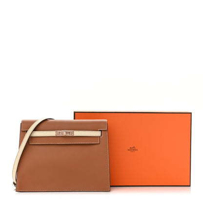 Hermes Veau Jonathan Horseshoe Kelly Danse II Belt Bag Gold Craie 11 of 11