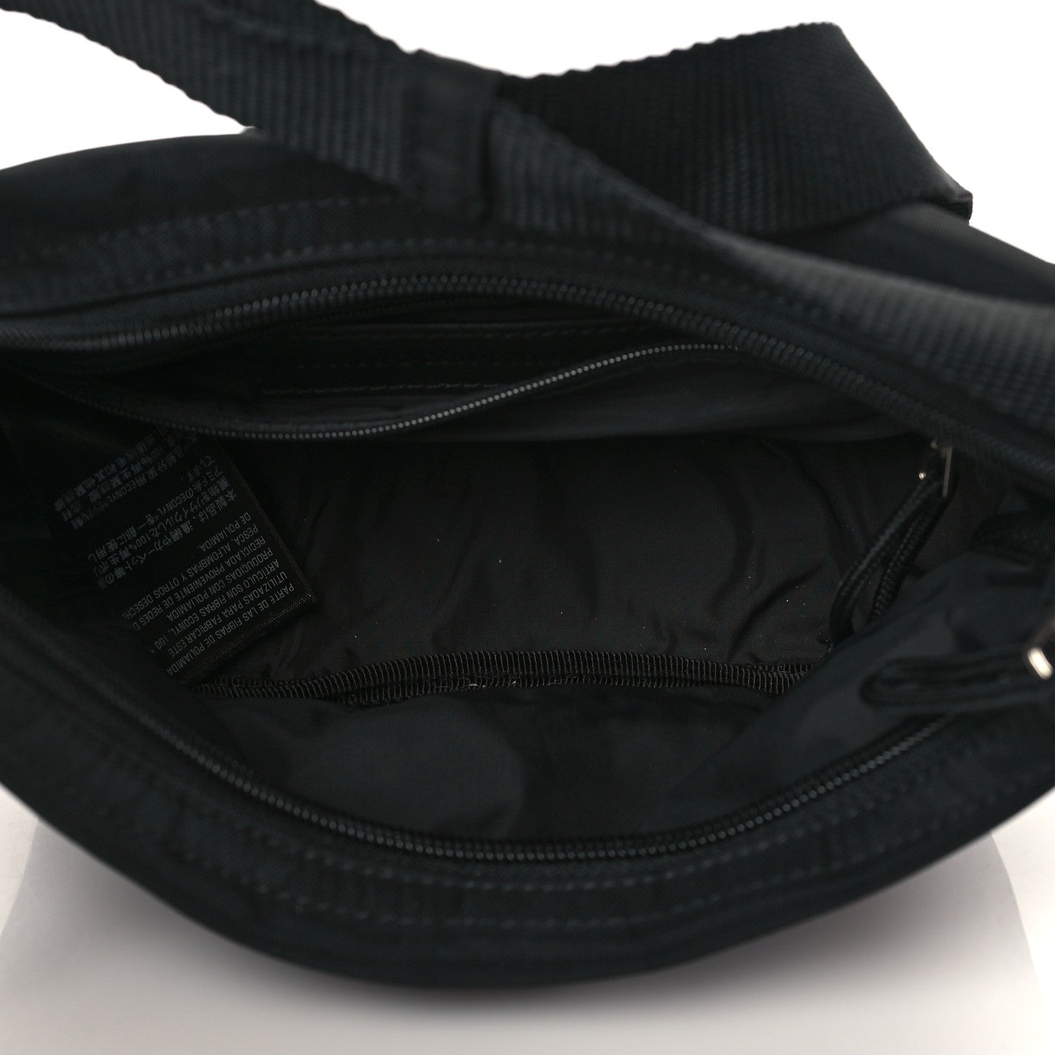 Balenciaga Recycled Sport Nylon Logo Embroidered Wheel Sling Bag Black White 5 of 10