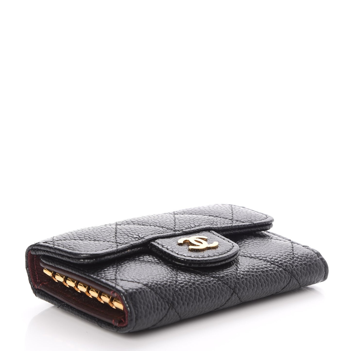 Caviar Quilted 6 Key Holder Black