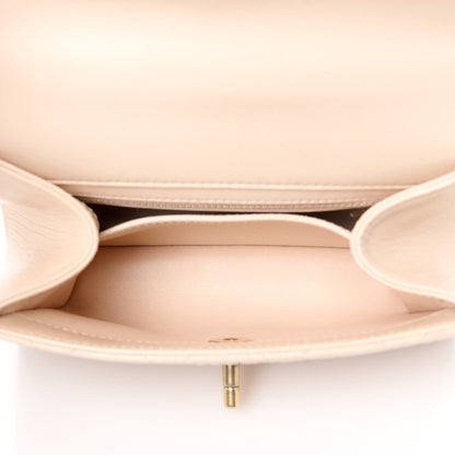 Chanel Crumpled Lambskin Quilted Mini CC Links Top Handle Flap Beige 5 of 12