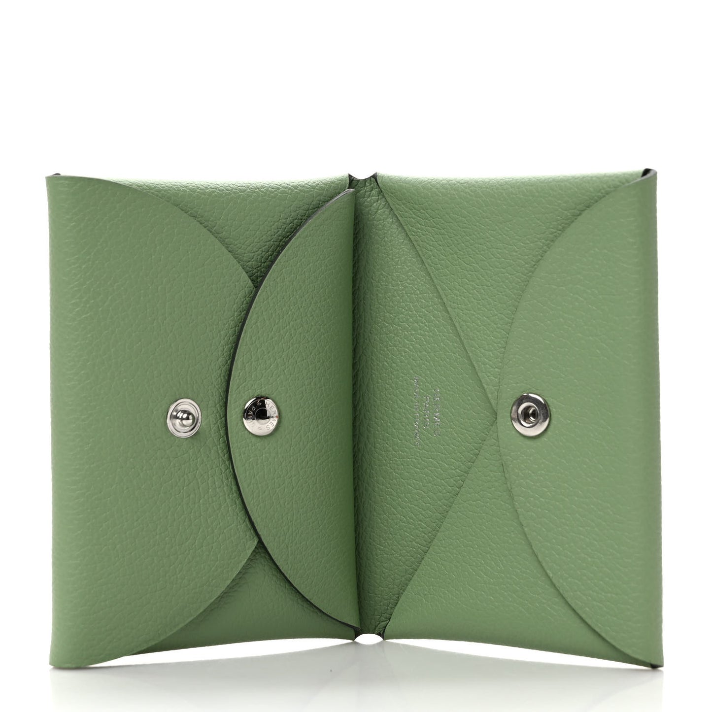 Chevre Mysore Calvi Duo Card Case Vert Criquet