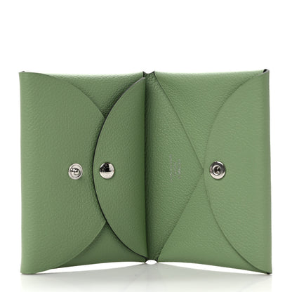 Hermes Chevre Mysore Calvi Duo Card Case Vert Criquet 5 of 7