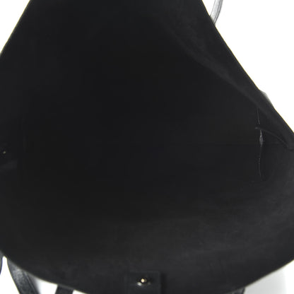Saint Laurent Calfskin Crocodile Embossed Large Shopper Tote Black 5 of 9