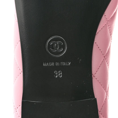Chanel Lambskin Quilted CC Cap Toe Ballerina Flats 38 Pink Black 8 of 9