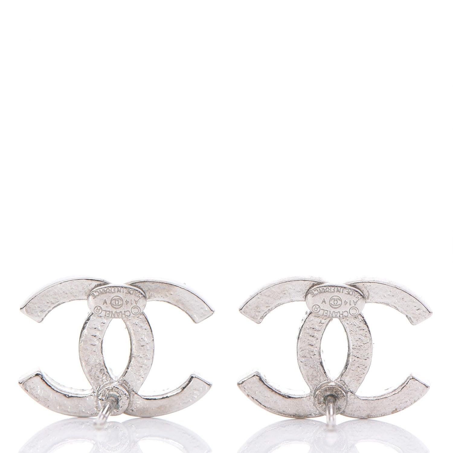 Chanel Crystal CC Earrings Silver 3 of 5