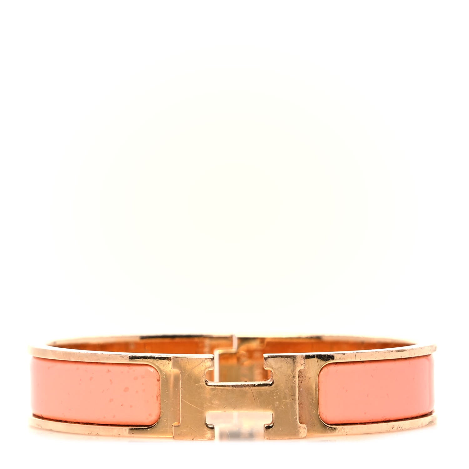 Hermes Enamel Narrow Clic Clac H Bracelet PM Peach Melba 1 of 6