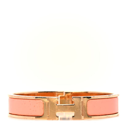 Hermes Enamel Narrow Clic Clac H Bracelet PM Peach Melba 1 of 6